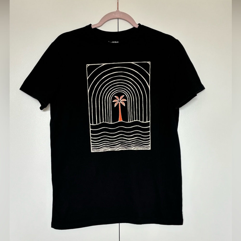 Black Tee with Palm Design